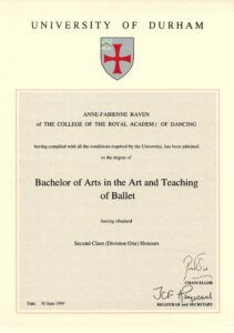 BA(Hons) The Art and Teaching of Ballet Durham